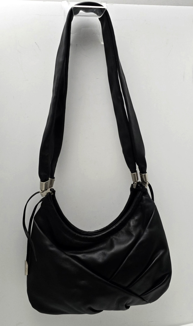 Renato Angi Venezia Italian Leather Shoulder Bag Vintage Black Italy
